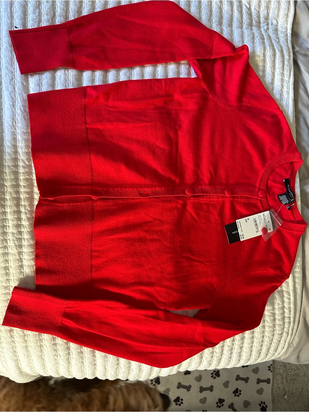 Nordstrom Red Button-Front Cardigan